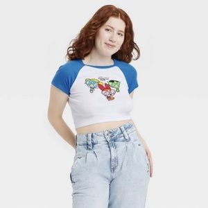 Women’s Powerpuff Girls Baby Tee Crop Top T-Shirt New Y2K Style